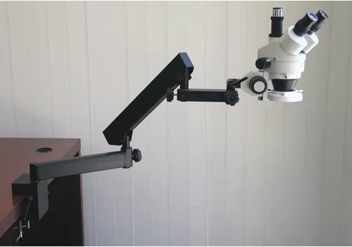 Miniatura 2 de AmScope Microscopio de zoom estéreo trinocular SM-6T, oculares WH10x, aumento 7X-45X, objetivo de zoom 0.7X-4.5X, iluminación ambiental, soporte