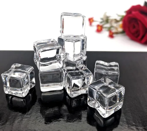 Miniatura 2 de Cubitos de hielo falsos, 100 piezas de hielo falso de 0.591 in, diamantes de cristal acrílico artificiales, rocas de hielo acrílicas, relleno