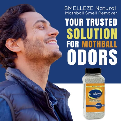 Miniatura 2 de SMELLEZE Desodorizante natural removedor de olores de bola de naftalina: gránulos de 2 libras que eliminan los humos y el olor de las bolas