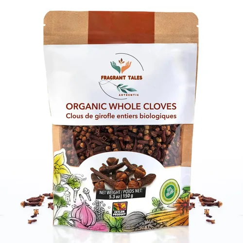 Miniatura 10 de Fragrant Tales Clavos enteros orgánicos, certificados por USDA, seleccionados a mano de Sri Lanka, 3.5 oz (100 g), bolsa resellable