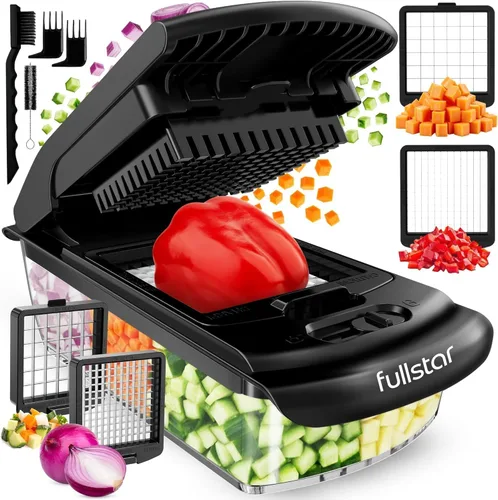 Fullstar The Original Pro Chopper - Picador de verduras y espiralizador, picador de alimentos con recipiente, rebanador de frutas, accesorios de