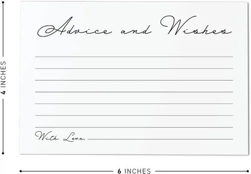 Miniatura 2 de CARDAMONOLY Paquete de 50 tarjetas de consejos y deseos, cartulina sin revestimiento de 6 x 4 para bodas, baby showers, cumpleaños y todas