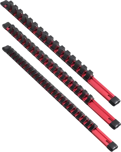 Miniatura 21 de ALOANES Organizador de riel de enchufe de aleación de aluminio de 1/4 de pulgada, bastidores de enchufe resistentes, kit de soporte para caja de Azul