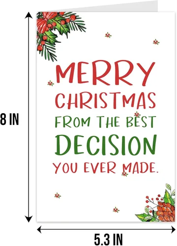 Miniatura 2 de Qiliji Tarjeta de Navidad romántica para él y ella, divertida tarjeta de Navidad para marido, esposa, novio y novia, regalo de tarjeta de Navidad