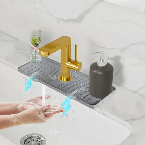 ODRAGO Tapete de Silicona para Grifo-Protector contra Salpicaduras de Agua del Grifo del Fregadero-Tapete para Grifo del Fregadero de Cocina