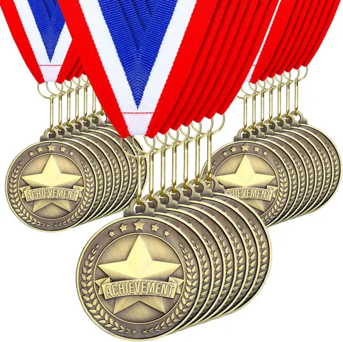 Miniatura 7 de Quelay 30 piezas Medallas de premio de 2" al por mayor, medallas ganadoras de oro con cintas para el cuello, medallas de trofeo de metal, premio