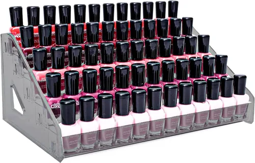 Miniatura 11 de Organizador de esmalte de uñas, 48 botellas de 4 capas, organizador de lentes de sol, estante de exhibición de acrílico, soporte para gafas, soporte