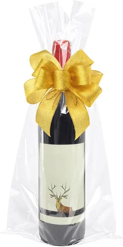 Miniatura 7 de Morepack Bolsas de celofán de 8 x 16 pulgadas, 100 bolsas de regalo de celofán transparente para botellas de vino