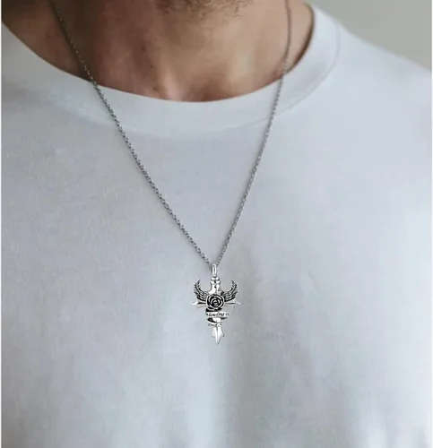 Miniatura 6 de TGLS Collar de urna con cruz de ala de ángel In Loving Memory para mamá, papá, abuela, cenizas humanas, miembros de la familia, recuerdo