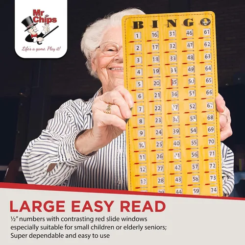 Miniatura 8 de MR CHIPS Tarjeta de bingo a prueba de atascos con obturadores y cubierta de tarjetas de llamada