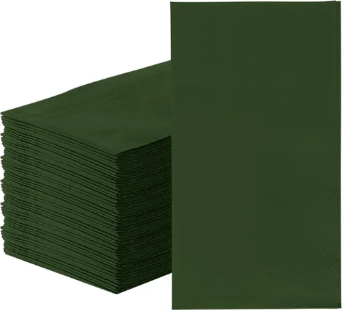 SietDESEO 100 Piezas Servilletas de 3 Capas de Color Verde Desechables de 13 x 15.7 Pulgadas, Servilletas de Baño para Invitados, Toallas de Mano