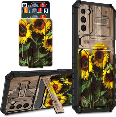 Miniatura 62 de Funda tipo cartera para Samsung Galaxy S22 Ultra con soporte para tarjeta de crédito y soporte de doble capa de policarbonato duro de PC suave TPU a