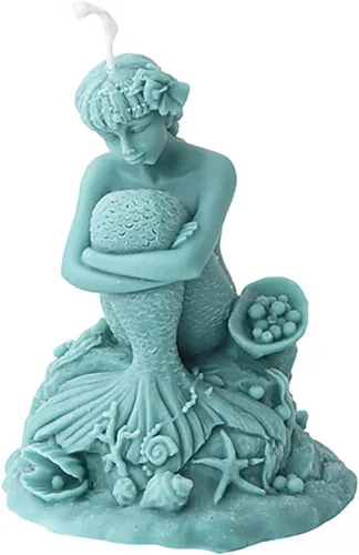 Grainrain Moldes de silicona para velas de sirena para hacer velas, cera y jabón, moldes de silicona para velas moldes de jabones crean velas 3D