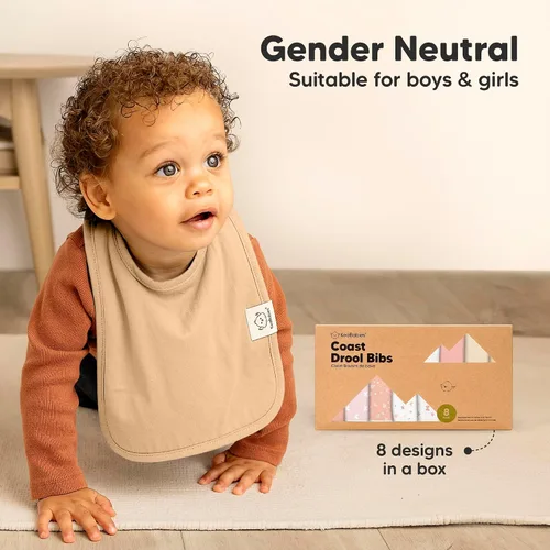 Miniatura 9 de KeaBabies Paquete de 8 baberos orgánicos para bebés para niños y niñas - Baberos súper absorbentes de algodón para bebé niña y niño, baberos