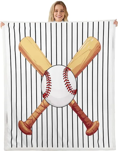 Miniatura 49 de Feelyou Football Throw Blanket Basketball Sports Soft Fleece Sherpa Cozy Fuzzy Plush Warm Soccer Ball Game Fuzzy Plush Throw Black Baseball Gaming