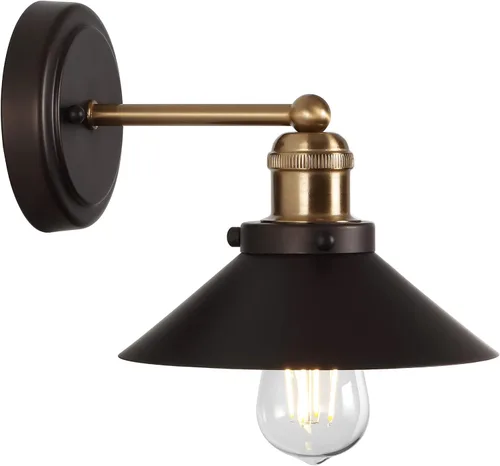 Miniatura 19 de JONATHAN Y JYL7427B JYL7427B del 17 de julio, lámpara de pared de sombra metálica de 44.5 cm con 2 luces, estilo granja contemporáneo transicional