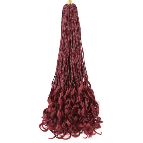 Miniatura 21 de Trenzas de ganchillo rizado francés T33, cabello pre-anillado 10 pulgadas, trenzas cortas rizadas francesas con extremos rizados, trenzas box