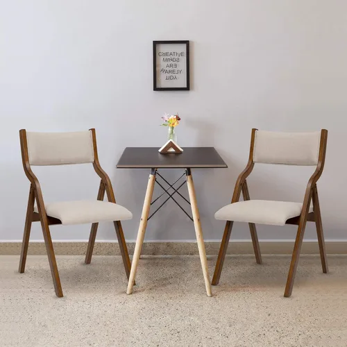 Miniatura 18 de Ball & Cast Sillas modernas plegables tapizadas para cocina y comedor, juego de 2, nogal Nuez+gris pardo1