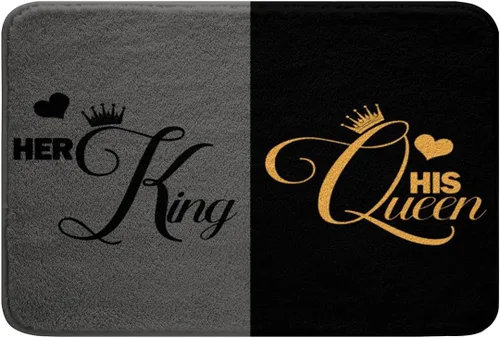 Miniatura 19 de Erosebridal King Crown - Tapete de baño vintage negro y gris, tapete romántico para el día de San Valentín, para exteriores, 16 x 24 pulgadas