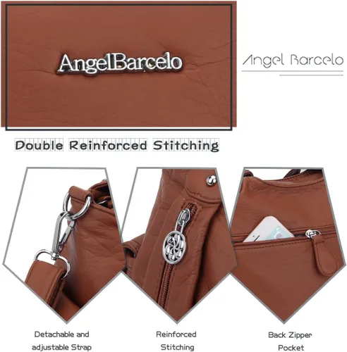 Miniatura 4 de Angel Barcelo Bolsos de cuero sintético para mujer, bolso de hombro, a la moda, bolsas para niñas