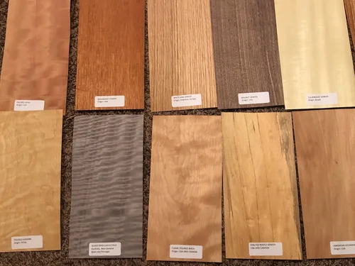 Miniatura 5 de Paquete de piezas de chapa de madera etiquetadas de 40-6" x 12" (20 pies cuadrados) de marquetería exótica y doméstica