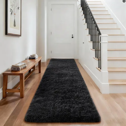 Miniatura 22 de Ophanie Alfombra Verde de Césped, Alfombras de Área para Dormitorio, Alfombra Shag Esponjosa de 4x6 pies, Suave Peluda Afelpada Linda para Niños 7