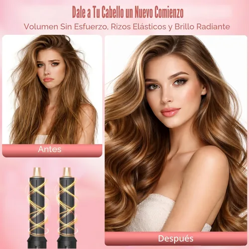 Miniatura 5 de Estilizador de cabello 5 en 1 para mujer, envoltura de rizador de aire, secado, rizado, alisado y voluminizador, juego de herramientas de cepillo