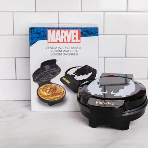 Miniatura 2 de Uncanny Brands Marvel Venom Waffle Maker -Máscara de Spidey en tus gofres- Plancha para gofres