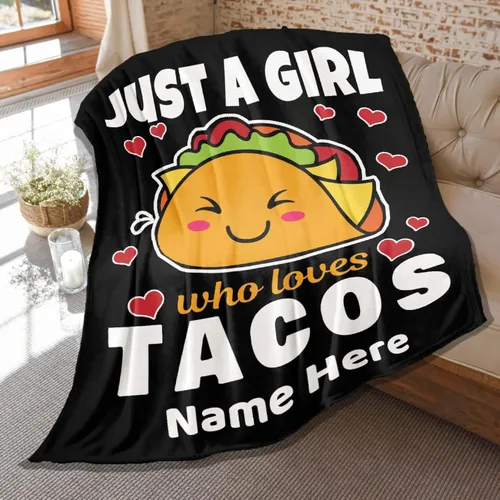 Miniatura 16 de Manta personalizada con texto en inglés «Just Girl Loves Cats», añade tu propio nombre, mantas de franela personalizadas para niños, perros y gatos