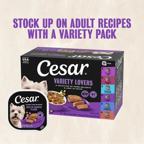 Miniatura 14 de Bandejas de comida para perro de carne húmeda saborizada Cesar Classics, para adultos