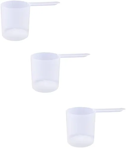 Miniatura 55 de Conjunto de 5 cucharas medidoras de plástico, 6 cucharadas (90 cc 3/8 taza 3 oz. 90 mL) con mango largo para polvos, gránulos, café, comida
