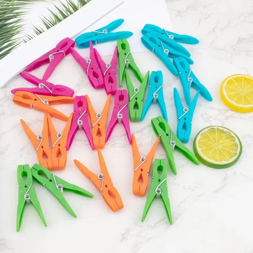 Miniatura 6 de 24 pinzas de plástico para ropa, pinzas de ropa resistentes, juego de alfileres de ropa de secado al aire, clips de toalla, clips de resorte, clips
