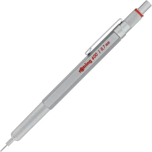 Lápiz mecánico rotring 600 Series, 0.014 pulgadas, Cuerpo plateado