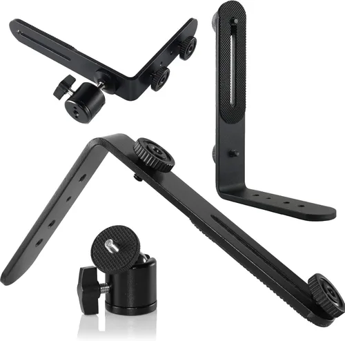 Miniatura 8 de EXMAX® Soporte para cámara de luz flash en forma de L de aleación de aluminio de metal con tornillo de 1/4 pulgadas + mini trípode de cabeza de bola