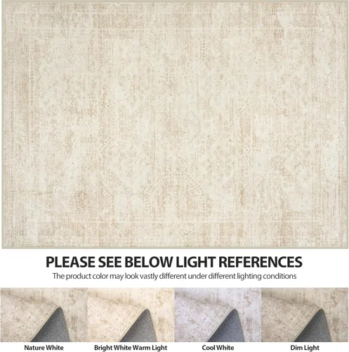 Miniatura 7 de 5x7 Area Rugs for Living Room Rug Washable: Abstract Rug for Dining Room Bedroom Carpet Non Slip 5 by 7 Indoor Modern Nursery Home Office Beige