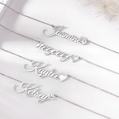 Miniatura 4 de Collar personalizado con nombre, collares de plata de ley personalizados para mujer, collares con nombre personalizado, colgante, joyería regalos