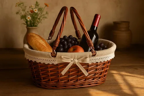 Miniatura 4 de Cestas de regalo de mimbre vacías Cesta de picnic tejida ovalada de sauce Cesta de dulces de Pascua Cesta de vino con asa Cesta de huevos Reunión