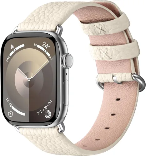 Miniatura 9 de Fullmosa Correa compatible con Apple Watch de cuero rojo de 1.65, 1.61, 1.58, 1.5 pulgadas, correa para iWatch para Series ultra3/2/1 SE3/2/1