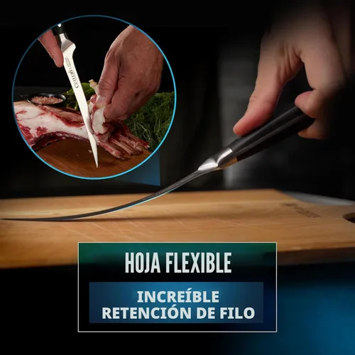 Miniatura 6 de Cutluxe - Cuchillo de filetear para pescado y carne – Cuchillo deshuesador de 7" afilado como una navaja – Acero alemán de alto carbono flexible