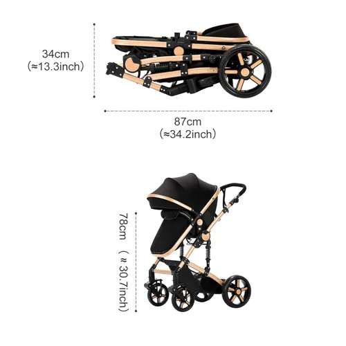 Miniatura 6 de Cochecito de bebé 2 en 1, cochecito convertible, cochecito de bebé estándar reversible, cochecito de bebé portátil, carriola para bebé, silla de 2