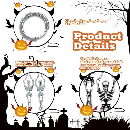 Miniatura 5 de Halloween Earrings For Women, Halloween Party Decorations Accessories