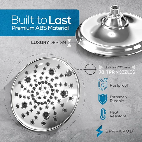Miniatura 8 de SparkPod Juego de Cabezal de Ducha Filtrado de Lujo Filtro de Ducha de 23 Etapas - Reduce el Cloro y los Metales Pesados - Filtro de Cabezal