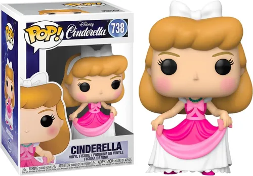 Miniatura 2 de POP Disney: Cenicienta - Figura de vinilo Funko de Cenicienta con vestido rosa (empaquetado con funda protectora de caja compatible), multicolor