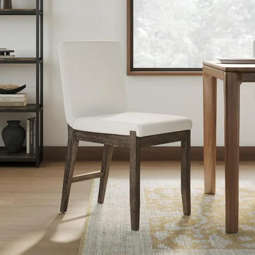 Miniatura 27 de Nathan James Gracie - Silla de comedor moderna, silla de comedor tapizada, lino natural/marrón claro, juego de 4 Lino marrón claro cepillado