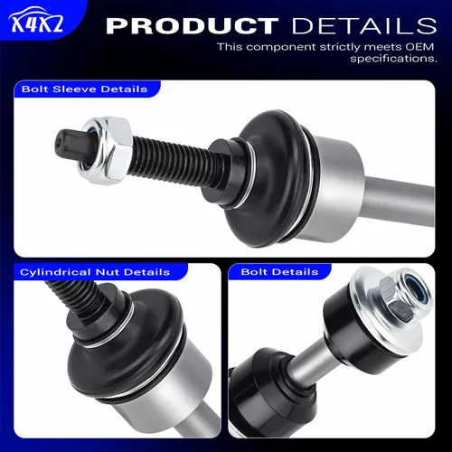 Miniatura 7 de Kit de enlace de extremo de barra estabilizadora delantera de aleación de zinc-níquel para Ford F-150 4WD 2005-2008 Lincoln Mark LT 4WD 2006-2008