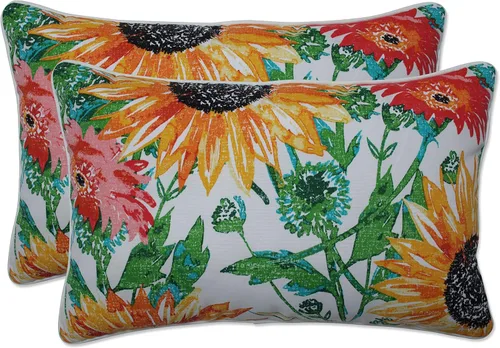Miniatura 34 de Pillow Perfect - Cojines decorativos florales brillantes para interiores/exteriores, 2 unidades, lumbar - 11.5 x 18.5 pulgadas, verde/rojo Zoe