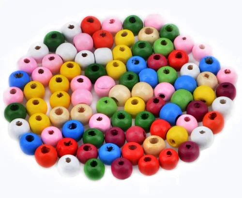 Miniatura 41 de AD Beads Cuentas de madera con espacio libre para manualidades, cuentas de madera con agujero grande surtidas para hacer collares, pulseras