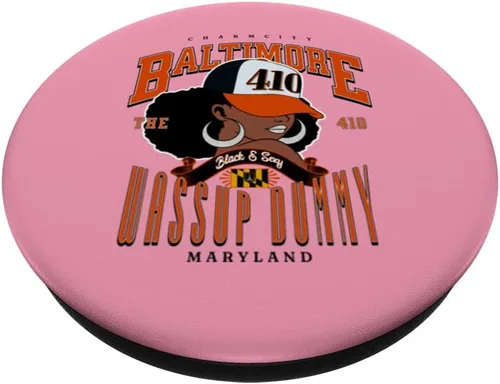 Miniatura 2 de 410 Código de área Baltimore Maryland Flag Blaq Girl Bmore Pride PopSockets estándar PopGrip