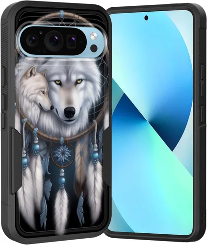 Miniatura 92 de Funda para Pixel 6A, Híbrida de Doble Capa de Servicio Pesado Resistente a Prueba de Golpes PC Duro + Funda Protectora de Silicona Suave para Google