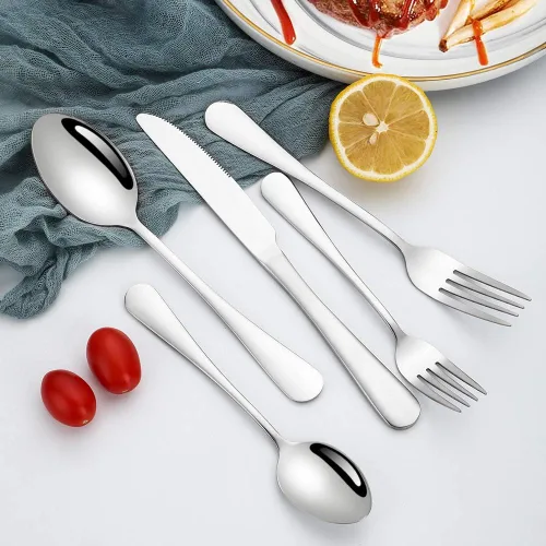 Miniatura 6 de BRIOUT - Juego de cubiertos para 4 cubiertos de acero inoxidable, 20 piezas, incluye cuchillo mejorado, cuchara, tenedor, espejo pulido, apto